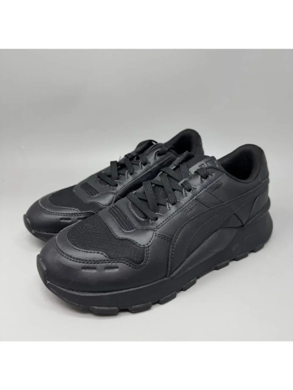 Puma Mens RS 2.0 Black Low Top Lace-Up Sneaker Shoes Size 9.5